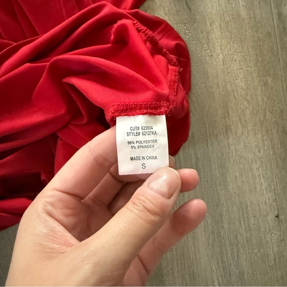 Y2K Hearts 2 Soul Red Ruffle Short Sleeve Tunic Blouse - Picture 5 of 5